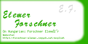 elemer forschner business card